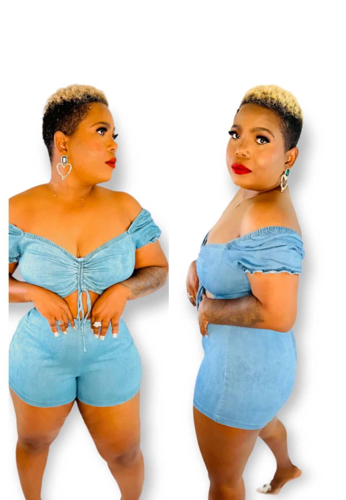 ANNABELLE DENIM ROMPER