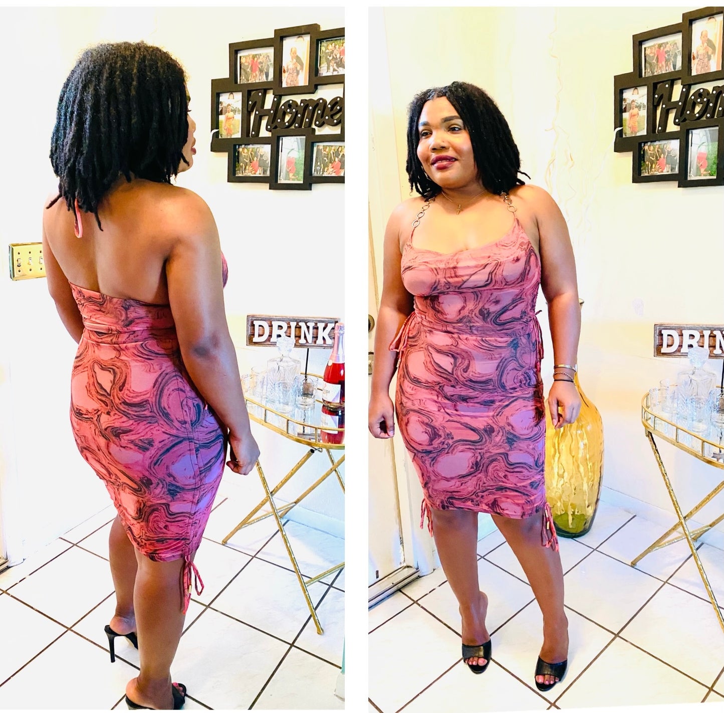 ORANGE COMBO MINI SKIRT SET