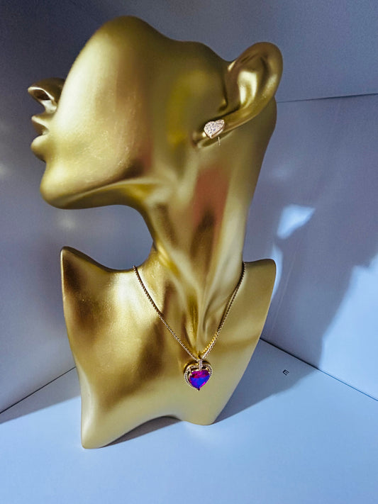 The Purple Heart Set Necklace